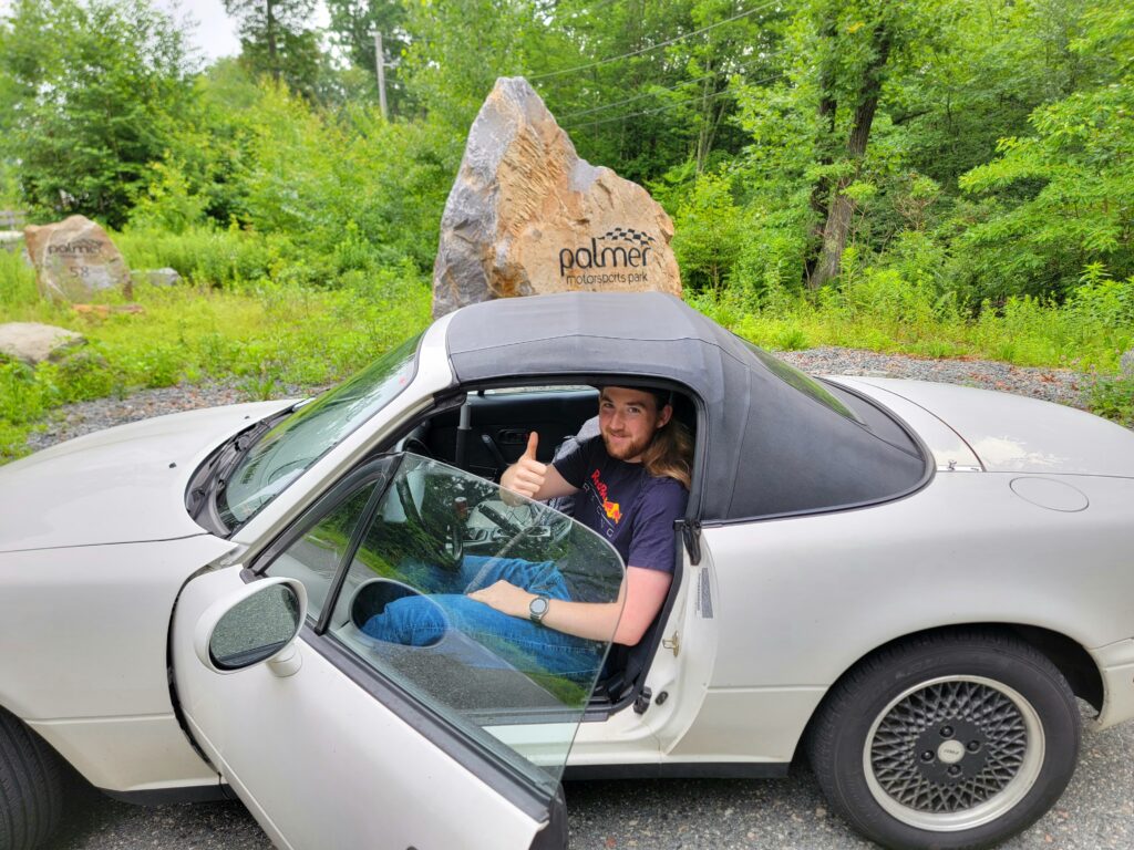 Blake at a track day with his car.